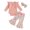 Pink, variant on eczipvz Newborn Baby Girl Fall Outfits Ribbed Long Sleeve Ruffle Romper Floral Flared Pants Headband Set Winter Clothes Size 12-18 Months