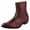 Burgundy, variant on Mens Genuine Leather Ankle Boots Side Zipper Mens Dress Boots, Black