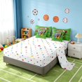 thumbnail image 5 of Manfei Boys Rugby Twin Bedding, Sport Bedding Comforter Set, Green Multicolor, Polka Dots Reversible 7-Piece, 5 of 6