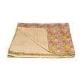 thumbnail image 2 of Taj Hotel Kantha Cotton Throw 50x70 Handmade Patchwork Vibrant India Decor, 2 of 5