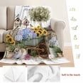 thumbnail image 5 of Spring Flowers Blanket Soft Cozy Warm Throw Blanket for Couch, Plush Fuzzy Flannel Fleece Blankets for Sofa, Farmhouse Garden Hydrangea Sunflowers Bunny Bed Blankets Gifts for Men, 32"x48", 5 of 9