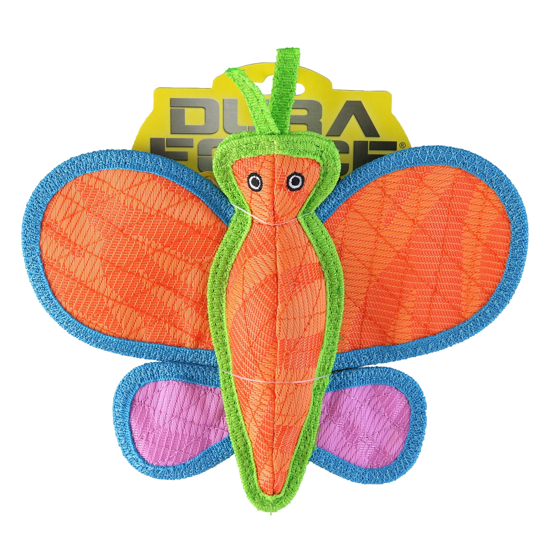 DuraForce Durable Woven Fiber Butterfly, Dog Toy with Squeaker 2 Pack