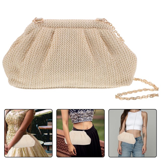 WEUVEB Cartera Tejida Beige Con Y Para Eventos Y