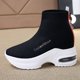 thumbnail image 2 of Zapatillas de plataforma para mujer, zapatillas de baloncesto informales transpirables para mujer, zapatillas de tenis con cremallera a la moda 2023, zapatillas altas de otoño 35 Gao Jinjia LED, 2 of 2