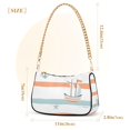 thumbnail image 3 of FORMRS Womens Shoulder Bag with Chain Strap Clutch Purse Cute Tote Handbag, Orange Nautical Pattern, 3 of 7