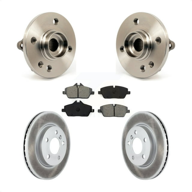 Transit Auto Front Hub Bearing Assembly Coated Disc Brake Rotors and Semi-Metallic Pads Kit for Car 2014-2015 Mini Cooper 1.6L with 280mm Diameter Rotor 5 Lug Wheels KBB-104173