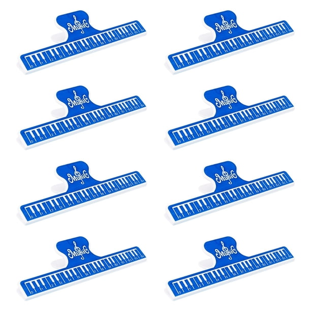 8 pinzas para partituras, pinzas para atril, pinzas multiusos extendidas para partituras musicales azul