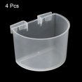 thumbnail image 3 of Uxcell Large Bird Feeder Cage Cups Pigeon Water Bowl Flat Feeding Sand Cup Hanging Container, Clear 4 Pack, 3 of 6