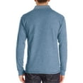 thumbnail image 3 of ZCFZJW Men's Long Sleeve Shirt Solid Color 1/4 Button Down Casual Regular Fit Golf Shirts Lapel Collared Sweatshirts Tops with Pockets Light Blue XL, 3 of 5