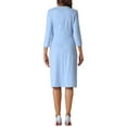 thumbnail image 3 of INSPIRE CHIC Women's A-Line Dress Contrast Color Wear-to-Work Tweed Trim Dresses 2XL Blue, 3 of 6