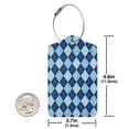 thumbnail image 4 of Disketp 2 PCS Luggage Tag for Suitcase,Blue Squares Leather Baggage Tag with Stainless Steel Loop Privacy Cover for Women Men Girls, 4 of 5