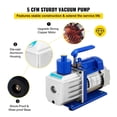 thumbnail image 4 of Vacuum Pump,Vacuum Chamber With Pump 5 Gallon Chamber 5CFM 1/2 Single Stage Rotary Vane HVAC Air Tool Set For Stabilizing Wood ,Widely Use, 4 of 7
