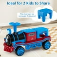 thumbnail image 2 of Gymax 12V 2-Seater Ride on Toy w/ Train Whistle LED Lights Music & USB Port Blue, 2 of 10