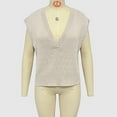 thumbnail image 5 of BLVB Womens V Neck Sweater Vest Knit Casual Cap Sleeve Loose Pullover Tank Tops Spring Summer Clothes, 5 of 7