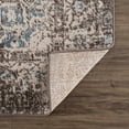 thumbnail image 4 of Hauteloom Peeta Boho Faded Vintage Look Oriental Medallion Area Rug - Farmhouse Traditional Floral Carpet for Living Room, Bedroom, Dining Room - Brown, Beige, Blue - 5'2" x 7', 4 of 9