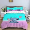 thumbnail image 3 of Juego de cama de tres piezas con estampado de dibujos animados de Disney Stitch, con funda de almohada, para niños o adultos, tamaño King, Queen, Full y Twin, 3 of 5