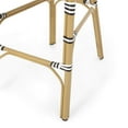 thumbnail image 4 of Christopher Knight Home Kinner Outdoor Barstool, Black + White + Bamboo Print Finish, 4 of 8