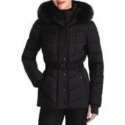 Michael Kors Black Scuba Belted Jacket Coat Stretch Belted L