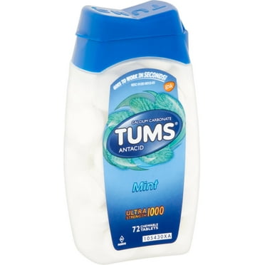 TUMS Ultra 1000 Maximum Strength Antacid Chewable Tablets, Peppermint 72 ea (Pack of 2)