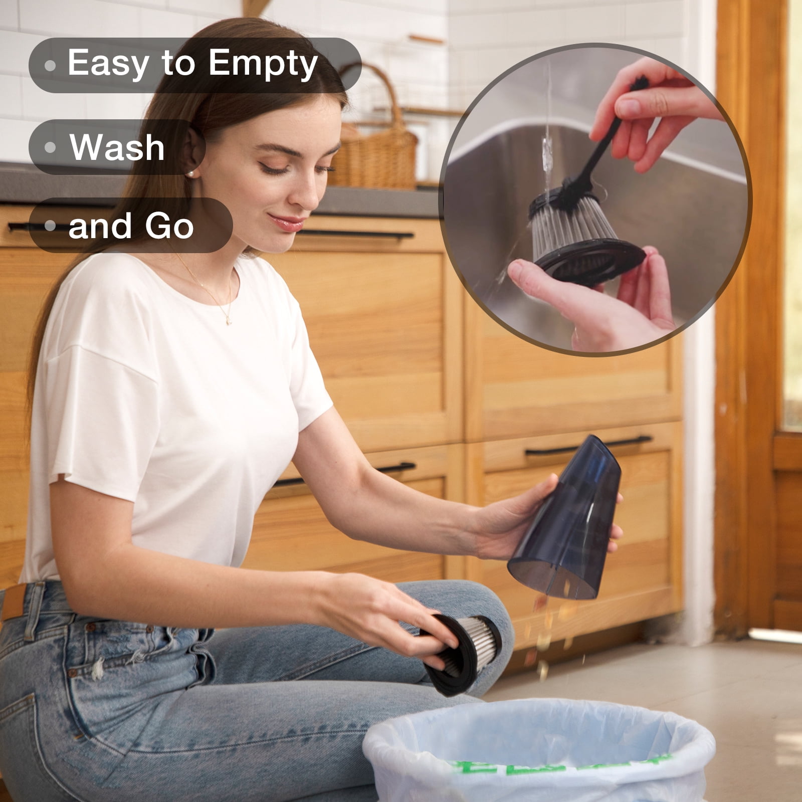 SEALON GV02(Orange 1 Pack) Cordless Handheld Vacuum Cleaner with 10K PA Suction Power, Ideal for Cleaning Curtains, Carpets, Sofas, Staircase Corners, Bed Dust, Skin Flakes, and Pet Hair