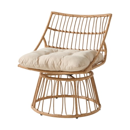 Alaterre Furniture Servana Outdoor Wicker Chair - Weather-Resistant Outdoor Chair (Tan)