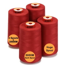 New brothread 4 Large Cones of Polyester Sewing Serger Quilting Thread - 5500Y (5000M) - Red