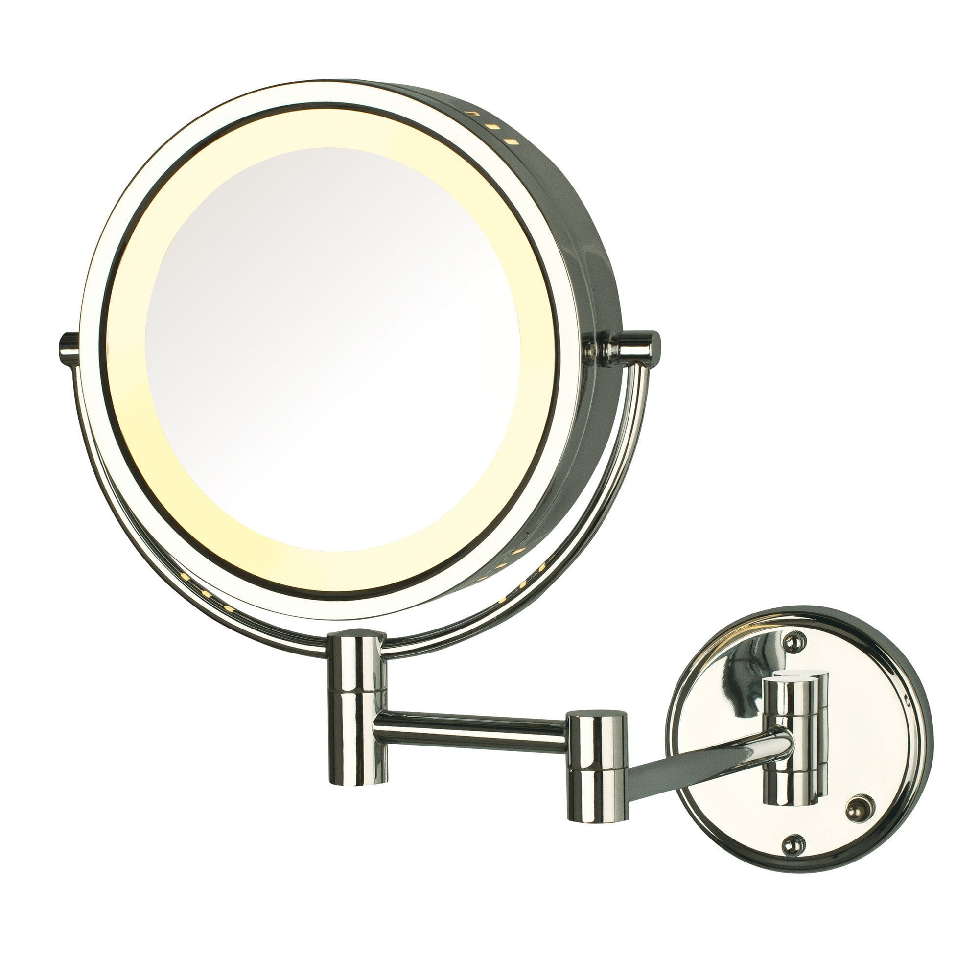 Jerdon HL75CD 8.5Inch Lighted Direct Wire Wall Mount Makeup Mirror with 8x Magnification