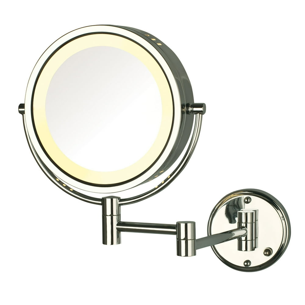 Jerdon HL75CD 8.5Inch Lighted Direct Wire Wall Mount Makeup Mirror