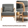 thumbnail image 2 of DyFun Accent Chairs Modern Armchair Linen Fabric Comfy Reading Lounge Chair with Wood Frame, Light Gary, 2 of 7