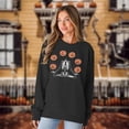 thumbnail image 2 of Women Halloween Meditating Skeleton Jack o Lantern Graphic Long Sleeve Pullover for Halloween Party, 2 of 6