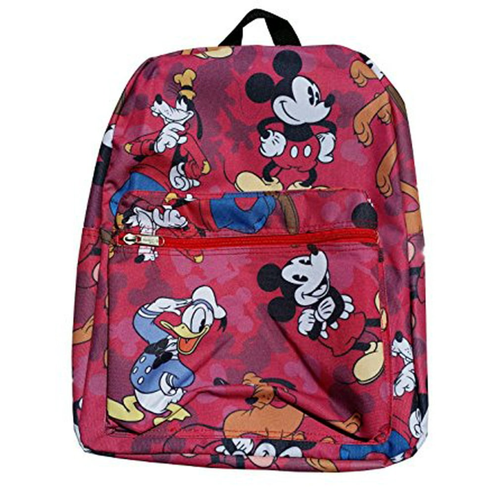 Disney Backpack Mickey Mouse+Friends Classic Red AllOver 16