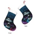 thumbnail image 3 of Salouo Punk Style Blue Haired Skull Print Christmas Stockings,Large Xmas Stocking Set of 1 Holiday and Farmhouse Stocking for Christmas Holiday Party Decoration(17.7*11 Inch), 3 of 7