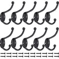 thumbnail image 3 of Ganchos de pared ZEYU de 10 piezas, dobles, negros y resistentes al óxido, 3 of 7
