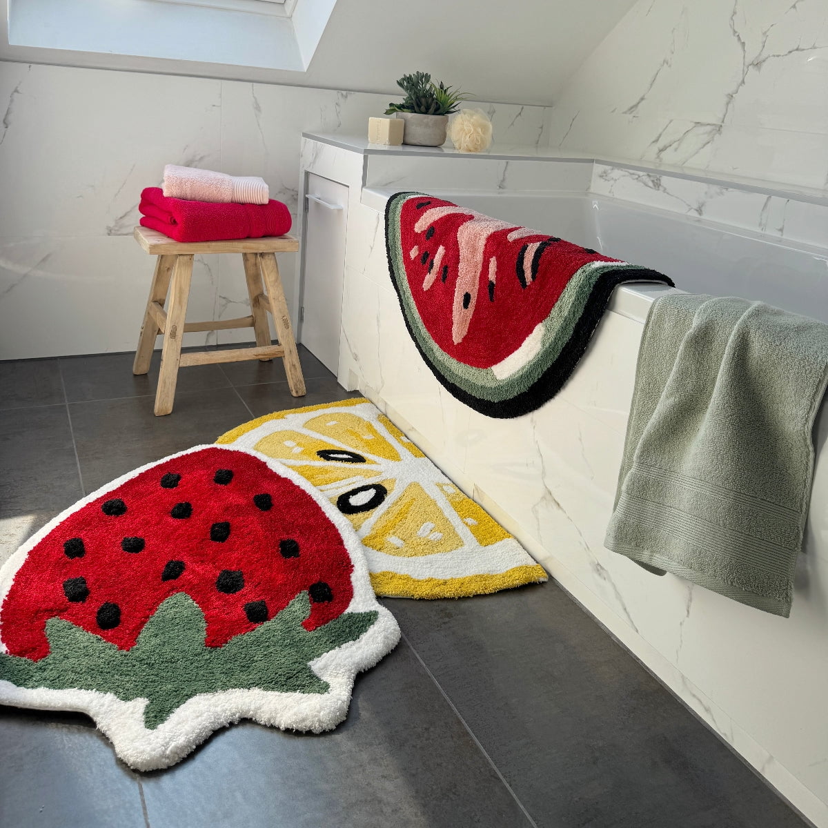 Strawberry Shaped Bath Mat