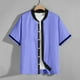 thumbnail image 4 of Camisas De Vestir Para Hombre Azul Nueva camisa suelta con botones y cuello de béisbol para hombre, camisa informal de talla grande a la moda, chaqueta (Purple, L), 4 of 5
