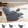 thumbnail image 4 of Sfxingyou  Manual  Swivel Rocker Recliner Chair for Adults with Massage and Heat Glider Rocking Recliner Chairs for Living Room Bedroom Overstuffed Soft Reclining Sofa Chair with Pockets and Cup Hold, 4 of 9