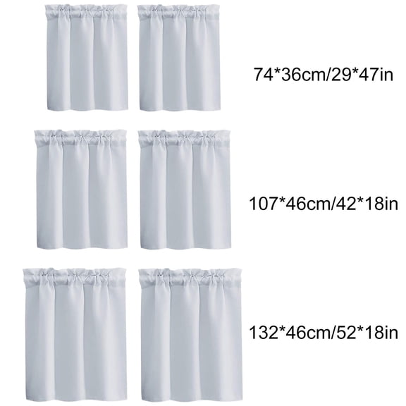 Small Window Curtain Panels Room Darkening Curtain Tiers for Cafe with Rod Pocket 1 Pair