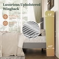 thumbnail image 5 of Amolife Queen Size Platform Bed Frame with Velvet Upholstered Wingback Headboard, Light Gray, 5 of 12