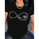 thumbnail image 1 of Women's Plus Size Casual T-Shirt with Rhinestone Detail - Comfy Polyester Blend, Crew Neck, Short Sleeve, Geometric Pattern - Perfect for Spring/Summer, Embroidery, Loose Fit, 1 of 6