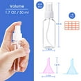 thumbnail image 3 of 24 Pcs Spray Bottles 2oz 55ml Clear Empty Mini Mister Spray Bottles Refillable Container Pocket Size Sprayer Set Essential s Travel Cleaning Solution Makeup Bottles with 2pcs Funnels 32pcs Labels, 3 of 3