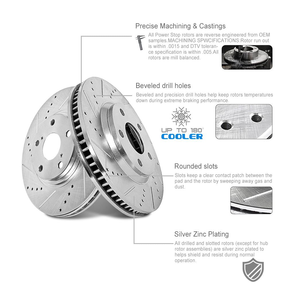 Rotors Ceramic Pads F 2003 Fit Chrysler PT Cruiser Non-Turbo OE Replacement