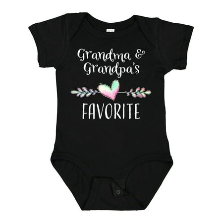 

Inktastic Grandma and Grandpas Favorite- Heart Grandchild Gift Baby Boy or Baby Girl Bodysuit
