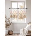 thumbnail image 5 of Colorful Wildflower Semi Sheer Window Curtains 54 Inches Long, Botanical Vintage Floral Country Retro Rod Pocket Voile Silky Chiffon Curtain Light Filtering Drapes for Living Room, 52"x54", 2 Panels, 5 of 9