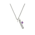 thumbnail image 2 of Delight Jewelry February - Purple Crystal Bicone Silvertone Mother Daughter Bar Charm Necklace, 23", 2 of 4