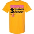 thumbnail image 3 of Inktastic Breast Cancer Survivor 3 Years and Running with Pink Ribbon T-Shirt, 3 of 5
