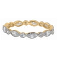 thumbnail image 1 of Precious Stars 14K Two-Tone Gold Antique-style Cubic Zirconia Eternity Band, 1 of 6