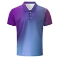 thumbnail image 5 of DayScoop Mens T-Shirt Big & Tall T Shirt Summer Short Sleeve Gradient Color Fashion Casual Print Half Buttoned Open Close Turndown Collar Tops Plus Size, 5 of 5