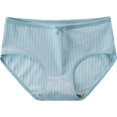 thumbnail image 4 of TrowBridge-bragas de algodón transpirables para mujer, ropa interior femenina con lazo, lencería cómoda, calzoncillos a rayas, 4 Uds./Set, 4 of 4