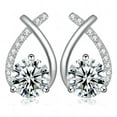 thumbnail image 1 of Pendientes Tunzug Moissanite de plata 925 chapados en oro de 18 quilates para mujer, 1 of 6