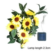 Sunflower Outdoor Solar String Lights 7.55ft - Outdoor LED Garden Party Decor with Warm Glow, Weatherproof for Patio, Fence & Pergola - Plants Vines Holiday Lights